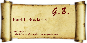 Gertl Beatrix névjegykártya